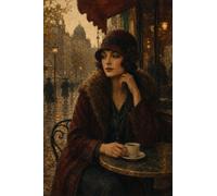 Puzzle 1000 pezzi legno Signora al caffè d’autunno anni 20