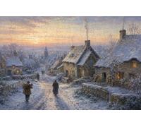 Puzzle 1000 pezzi legno Villaggio brinato al mattino
