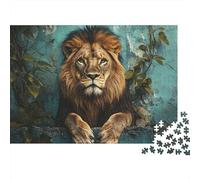Puzzle 1000 Pezzi Leone della Giungla per Adulti Carta Spessa Allenamento Mentale Puzzle Leone Decorazione da Parete 70x50cm/1000pcs