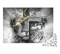Puzzle 1000 Pezzi Luce Cross Simbolo Fede Cartone Premium per Ragazzi e Ragazzi Tempo Libero 70x50cm/1000pcs