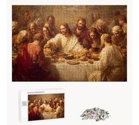 Puzzle 1000 Pezzi - L'Ultima Cena & Religione - Puzzle in Legno Durevole con Lettere sul Retro - 75 x 50 cm - Hobby Creativo Senza Polvere - Articolo per Collezionisti e 14 Anni in Su P3#467
