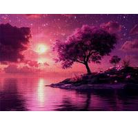 Puzzle 1000 Pezzi Luna Puzzle Adulti Sfida Impossibili Jigsaws Albero Classica 3D Pattern Art Jigsaws per Divertimento Adulti e Bambina, Gioco Familiare, Festa Aziendale, Amore e Amico 75x50cm C-638