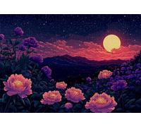 Puzzle 1000 Pezzi Luna Puzzle Adulti Sfida Impossibili Jigsaws Peonia Classica 3D Pattern Art Jigsaws per Divertimento Adulti e Bambina, Gioco Familiare, Festa Aziendale, Amore e Amico 75x50cm C-449