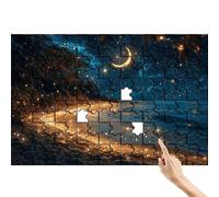 Puzzle 1000 Pezzi Luna, Spiaggia Puzzle Adulti, Giocattolo Educativo Colorato e Interessante Impostato con Scatola, Sfida Impossibile Gioco Arte Educativo per Unico Regalo Donna Decorazioni Casa A-1