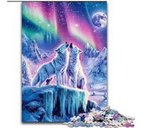 Puzzle 1000 pezzi Lupo Artico in legno per adulti, gioco interattivo per famiglie, rompicapo, giocattolo educativo (dimensioni 50x75cm)