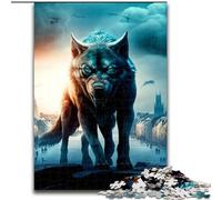 Puzzle 1000 pezzi "Lupo fantasy" in legno, regalo divertente e attività per la casa, 50x75cm, sviluppa le capacità di coordinazione occhio-mano, perfetto come regalo di compleanno