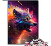 Puzzle 1000 pezzi "Lupo fantasy" in legno, regalo divertente e attività per la casa, 50x75cm, sviluppa le capacità di coordinazione occhio-mano, perfetto come regalo di compleanno