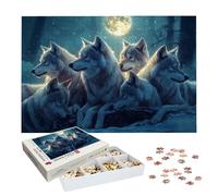Puzzle 1000 Pezzi Lupo, Puzzle Luna 1000 Pezzi Arte per Adulti e Bambini, Misura: 75x50 cm, Puzzles Legno per Adulti con Squisita Scatola di Imballaggio, Regalo Donna e Uomo, Decorazioni Casa, -8709
