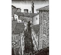 Puzzle 1000 Pezzi - M C Eschers Artwork - Black And White Abstract Art Poster - Family Fun Puzzle Toys Gifts Zy212Qk