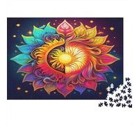 Puzzle 1000 pezzi Mandala Yin Yang Floreale Fiori vibranti difficile pezzi resistenti cartone premium spesso 70x50cm