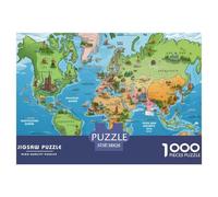 Puzzle 1000 Pezzi Map of Europe Qualità Premium Painting Intrattenimento Creativo Idea Regalo Uomo E Donna Adulti E Bambini Più Grandi 38x26cm/1000pcs