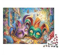 Puzzle 1000 Pezzi Maschere Mardi Gras Regalo Perfetto Giocattolo Decompressivo Intellettuale Educativo Art Print Intrattenimento Creativo per Adulti e Bambini