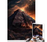 Puzzle 1000 pezzi mistici della piramide Maya giocattoli antistress regalo per compleanni gioco educativo con pezzi completamente interconnessi di forma casuale dimensioni 38x52cm