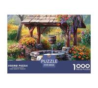 Puzzle 1000 pezzi Molto Difficile Fontana Rustica Giardino Acqua Scorrente, Gioco antistress relax Idea regalo perfetta Adulti 38x26cm