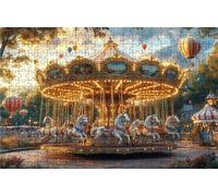 Puzzle 1000 Pezzi, Mongolfiera Puzzle 1000 Pezzi per Adulti, Giochi di Puzzles Giostra Legno per Tutta la Famiglia, DIY Puzzles per Quadri Moderni Soggiorno Regalo Donna Uomo 50 x 75 CM RXPT-602