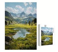 Puzzle 1000 Pezzi - Montagna & Lago - Puzzle in Legno Durevole con Lettere sul Retro - 75 x 50 cm - Hobby Creativo Senza Polvere - Articolo per Collezionisti e 14 Anni in Su P3#891