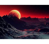 Puzzle 1000 Pezzi Montagna Puzzle Adulti Sfida Impossibili Jigsaws Luna Classica 3D Pattern Art Jigsaws per Divertimento Adulti e Bambina, Gioco Familiare, Festa Aziendale, Amore e Amico 75x50cm C-709