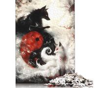 Puzzle 1000 pezzi Morte e Vita Volpe Fantasy Puzzle per adulti Difficoltà Puzzle Giocattoli educativi Giochi Decorazione per la famiglia 1000 pezzi (75x50 cm)