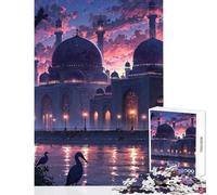 Puzzle 1000 pezzi Moschea al tramonto Decorazione per la casa Giocattoli Regali di Babbo Natale segreto Giochi educativi Interazione genitore-figlio Dimensioni 38x52cm