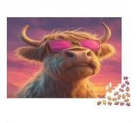 Puzzle 1000 Pezzi Mucca delle Highlands pop art | Puzzle Impossibile | Gioco Di Sfida Intellettuale Puzzle | Attività Manuale Antistress 70x50cm/1000pcs