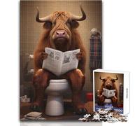 Puzzle 1000 pezzi Mucca delle Highlands sul water Giocattoli Giochi educativi Analisi e logica Regali di Babbo Natale segreto Dimensioni 50x75cm