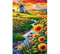 Puzzle 1000 Pezzi Mulino Vento Girasole Gioco Educativo Sfida Impossibile Divertente Adatto Come Decorazione da Parete e Regalo Puzzle Classici 1000 Pezzi 75 x 50 cm
