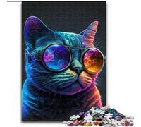 Puzzle 1000 pezzi Neon NERD Cat Puzzle impossibile per adulti dimensioni 50x75cm Ideale per gli innamorati, perfetto regalo di Natale, Capodanno, San Valentino