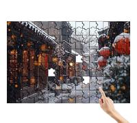 Puzzle 1000 Pezzi Nevicare, Strada Puzzle Adulti, Giocattolo Educativo Colorato e Interessante Impostato con Scatola, Sfida Impossibile Gioco Arte Educativo per Unico Regalo Donna Decorazioni Casa R-1