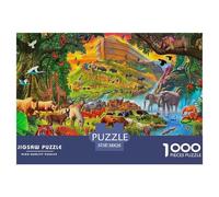 Puzzle 1000 Pezzi Noah's Ark Qualità Premium Animal World Intrattenimento Creativo Puzzle Al Divertenti Per Uomo E Donna Adulti E Bambini Più Grandi 38x26cm/1000pcs