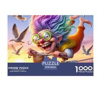 Puzzle 1000 pezzi - Nonna va in bicicletta al mare, estremamente difficile, decorazione murale 38x26cm
