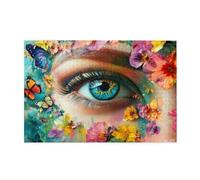Puzzle 1000 Pezzi Occhio Puzzle Farfalla Adulti Arte Grandi Dimensioni Jigsaw di Legno con una Scatola e Poster, Impossibili Jigsaw Gioco Familiare for Adulti Principiante, Home Decor 75x50cm E-1739