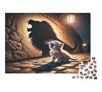Puzzle 1000 pezzi Ombra di gattino, bagliore di mezzanotte, puzzle impossibile, pezzi resistenti, cartone riciclato per appassionati 70x50cm/1000pezzi