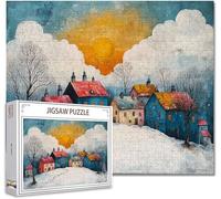 Puzzle 1000 Pezzi paesaggio Impossibili Puzzle Gigante Adulti Difficili Wooden Jigsaw Arte, Possono Stimolare Pensiero Delle Persone Con Poster Incluso, Regalo per Uomini Donne e Anziani 75x50cm F-5
