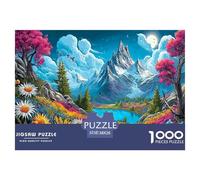 Puzzle 1000 Pezzi Paesaggio Primavera, Estremamente Difficile | Cottage e Ruscello Boschivo Incantevole, Carta Riciclata, Decorazione da Parete a Casa, 52x38cm