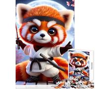 Puzzle 1000 pezzi Panda rosso Samurai Giappone Decorazione per la casa Giocattoli Regali di Babbo Natale segreto Giochi educativi Interazione genitore-figlio Dimensioni 50x75cm