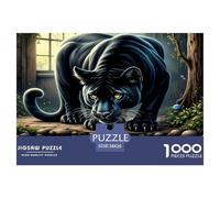 Puzzle 1000 pezzi Pantera Nera, stimolante, finestra, riflesso, sereno, naturale per uomini e donne, regalo per adulti, decorazione murale 38x26cm