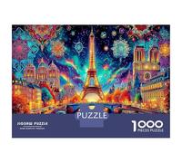 Puzzle 1000 Pezzi Parigi Notte Stellata, 52x38 cm, dai 12 anni in su, Luoghi Iconici Gioco Puzzle per Coppie e Bambini