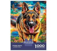 Puzzle 1000 Pezzi Pastore tedesco | Puzzle Impossibile | Gioco Di Sfida Intellettuale Puzzle | Attività Manuale Antistress 52x38cm/1000pcs