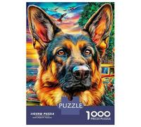 Puzzle 1000 Pezzi Pastore tedesco | Puzzle Impossibile | Gioco Di Sfida Intellettuale Puzzle | Attività Manuale Antistress 38x26cm/1000pcs