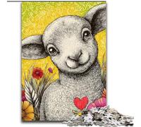 Puzzle 1000 pezzi "Pecore sul prato", puzzle impossibile per adulti, 50x75cm, ideale per divertimento in famiglia, relax e regali per le feste