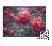 Puzzle 1000 Pezzi Peony Garden Under Crescent Moon - Classici Giochi Scenery, Decorazione E Regalo 70x50cm/1000pcs