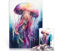 Puzzle 1000 pezzi per adolescenti Acquerello di meduse Giocattolo educativo intellettuale decomprimente Gioco educativo per compleanno e Natale 52x38cm