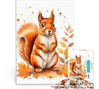 Puzzle 1000 pezzi per adolescenti Acquerello di scoiattolo carino Gioco pratico Ogni pezzo è unico - Gioco divertente e stimolante per tutta la famiglia 70x100cm