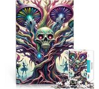 Puzzle 1000 pezzi per adolescenti Albero del teschio con le fate Giocattolo educativo antistress Lista dei desideri con Babbo Natale 75x50cm