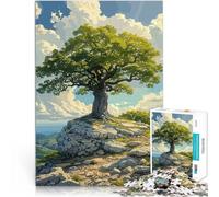 Puzzle 1000 pezzi per adolescenti Albero solitario sulla cima della scogliera Antistress Sfida difficile Interazione genitore-figlio 75x50cm