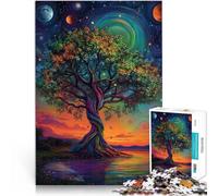 Puzzle 1000 pezzi per adolescenti Albero sotto il pianeta Vacanza a casa: uccidere il tempo Migliorare l'amore tra le coppie 38x26cm