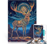 Puzzle 1000 pezzi per adolescenti Alce colorato antico Difficile da completare ma divertente e umoristico Regali di Babbo Natale segreto 50x70cm