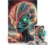 Puzzle 1000 pezzi per adolescenti Alieno con gli occhi verdi giochi divertenti per famiglie Lista dei desideri con Babbo Natale 38x26cm