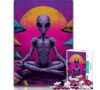 Puzzle 1000 pezzi per adolescenti Alieno psichedelico 1000 pezzi per adolescenti gioco educativo per compleanno Natale per età 14+ 38x26cm