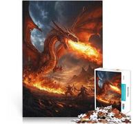 Puzzle 1000 pezzi per adolescenti Alito di fuoco del drago Allena il tuo cervello e le tue mani Collezione di artisti, Belle arti 52x38cm